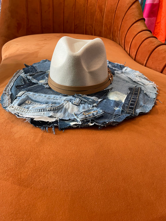 Reclaimed Denim Adjustable Fedora