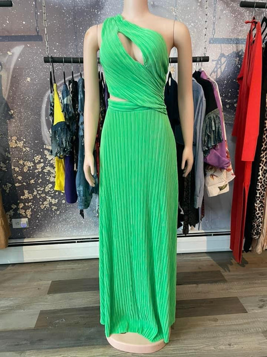 One Shoulder Cut Out Maxi Dress